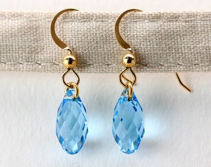 Morning Dew Earring, 14/20 Yellow Gold-Filled, Lead Free Swarovski Crystal