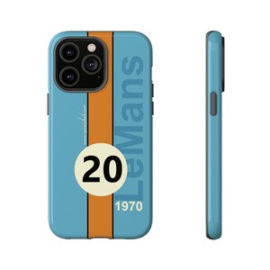 Limited Edition Gulf Racing by Oscar Steele 1970 La Mans Steve McQueen for iPhone 15 Pro MAX and Below