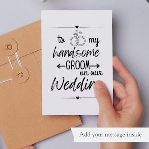 Card for Groom - To My Groom on Our Wedding - Card from Wife - Wedding Day Card - Groom Card - Card for Husband