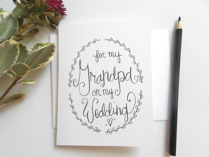 Wedding Card for Grandpa to My Grandpa on My Wedding Card Card for
