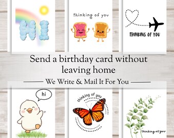 Thinking Of You Card - Sent For You - Handwritten Message - Mailed For You