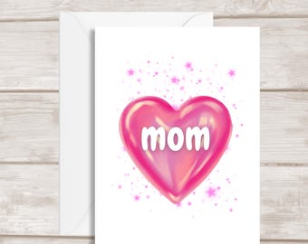 Mother's Day Card - Gift for Mom - Heart Card for Mom - Mother's Day Gift - Ships Quickly