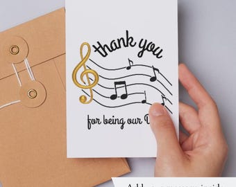 DJ Thank you Card - Thank you for being our DJ Wedding - Wedding Day Card - Thank you Card - Card for DJ