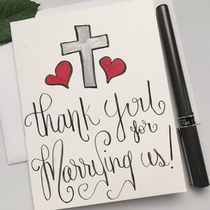 Thank you for Marrying Us Card -  Officiant Thank You Card - Wedding Thank You Card -Priest Pastor Thank You Card - Card for Officiant