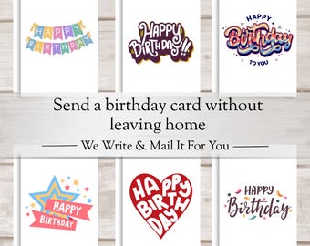 Birthday Card - Sent For You - Handwritten Message - Mailed For You