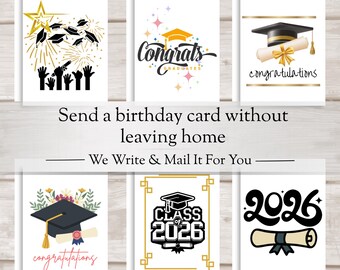 Graduation Card - Sent For You - Handwritten Message - Mailed For You