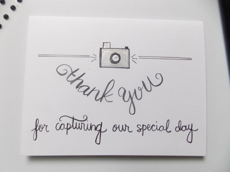Thank You for Being Our Photographer Card Thank You for Capturing Our