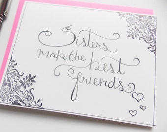 Card for Sister - Thinking of You Card - Handmade - Just Because Card - Greeting Card - Best Friend Sister - Sister Card - Wedding Card