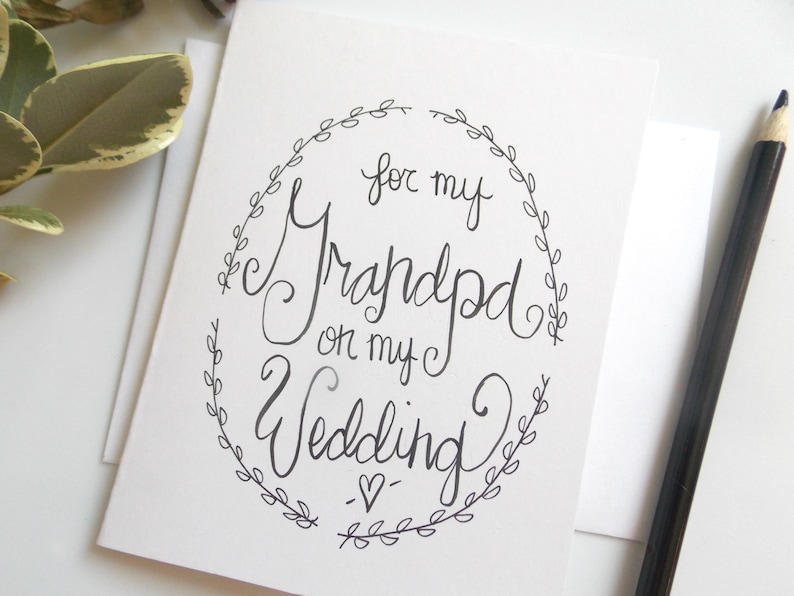 Wedding Card for Grandpa to My Grandpa on My Wedding Card Card for