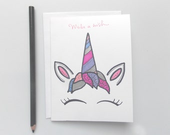 Unicorn Birthday Card - Unicorn Card - Birthday Card For Girl - Pink Birthday Card - For Daughter - For Her - For Friend - Unicorn Birthday