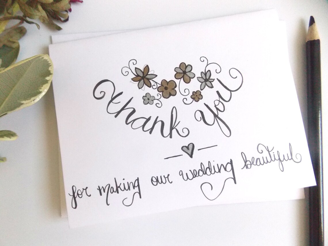 Florist Thank You Card wedding Thank You Card thank You for Etsy