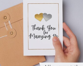 Thank you for Marrying Us Card - Wedding Day Card - Card for Priest Pastor - GIft for Wedding Officiant