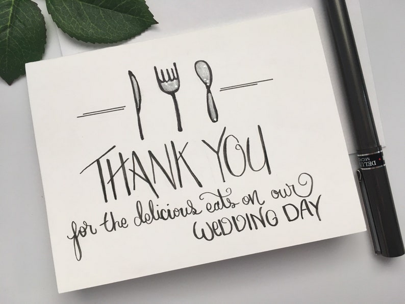 Wedding Cake Wedding Chef Food Thank You Card Thank You for Being our Caterer Thank you for the delicious eats on our wedding day