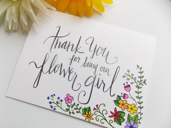 thank you for being our flower girl card