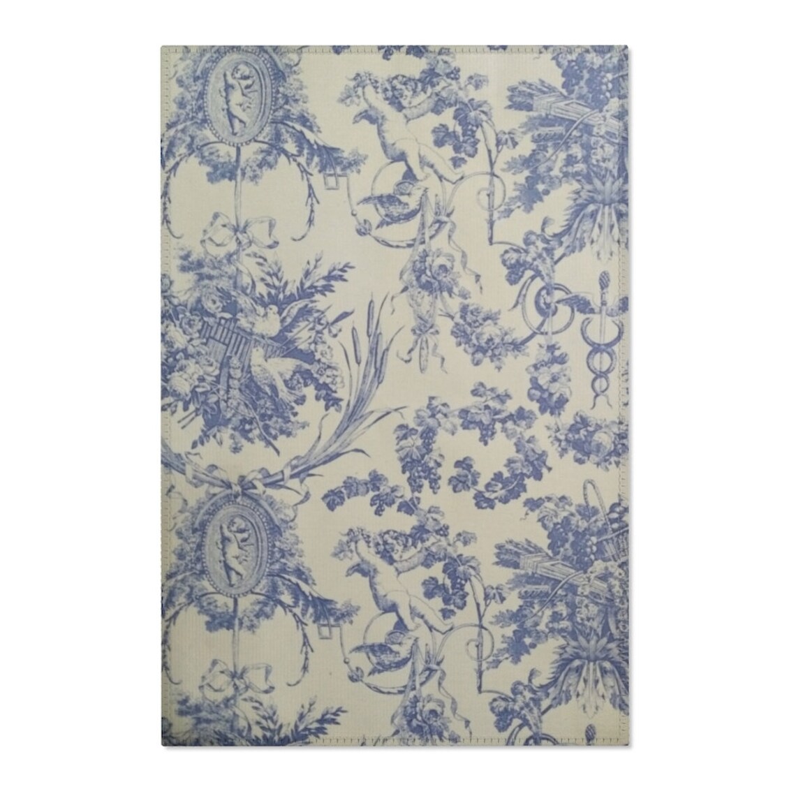 Victorian Blue Toile Area Rugs Etsy