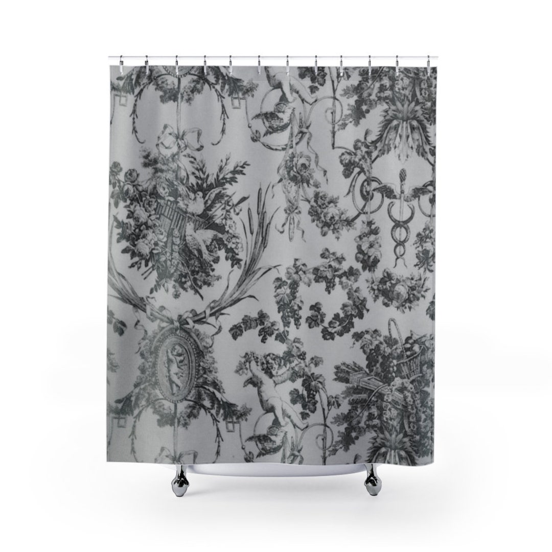 Victorian Black Toile Shower Curtain - Etsy