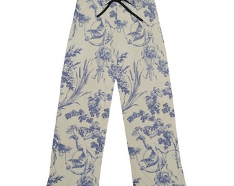 Victorian Blue Toile Women's Pajama Pants