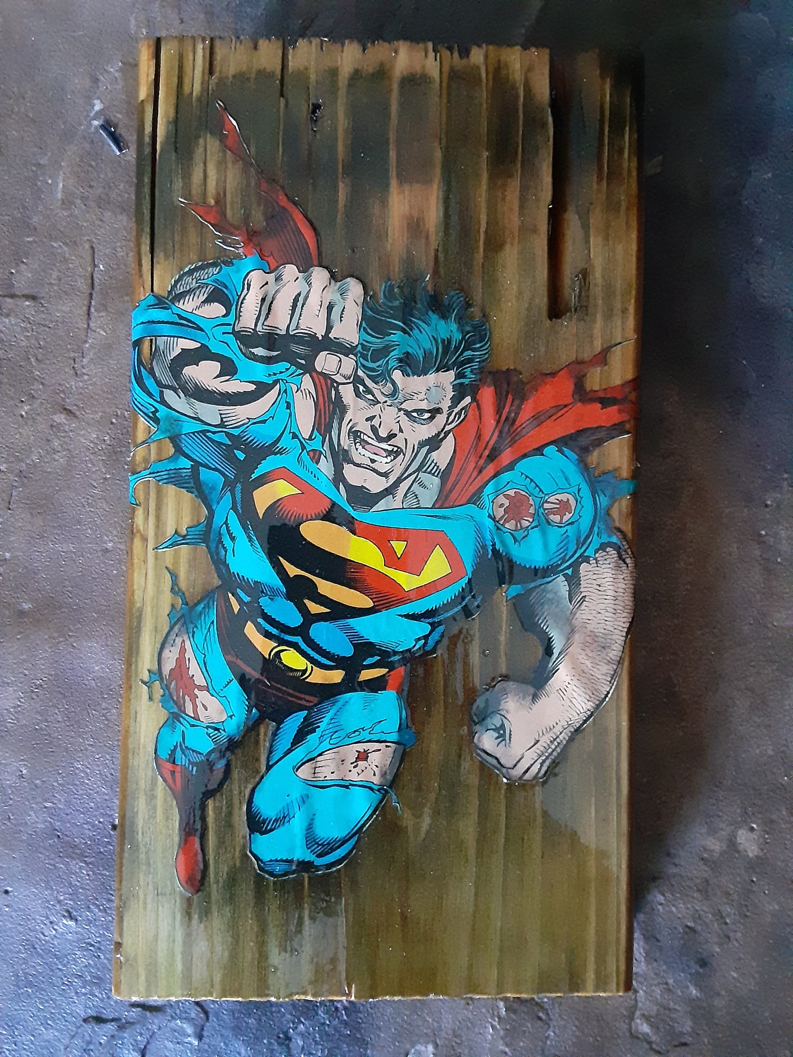 The Death of Superman Wooden Wall Art Hanging Jan 1993 75 Etsy