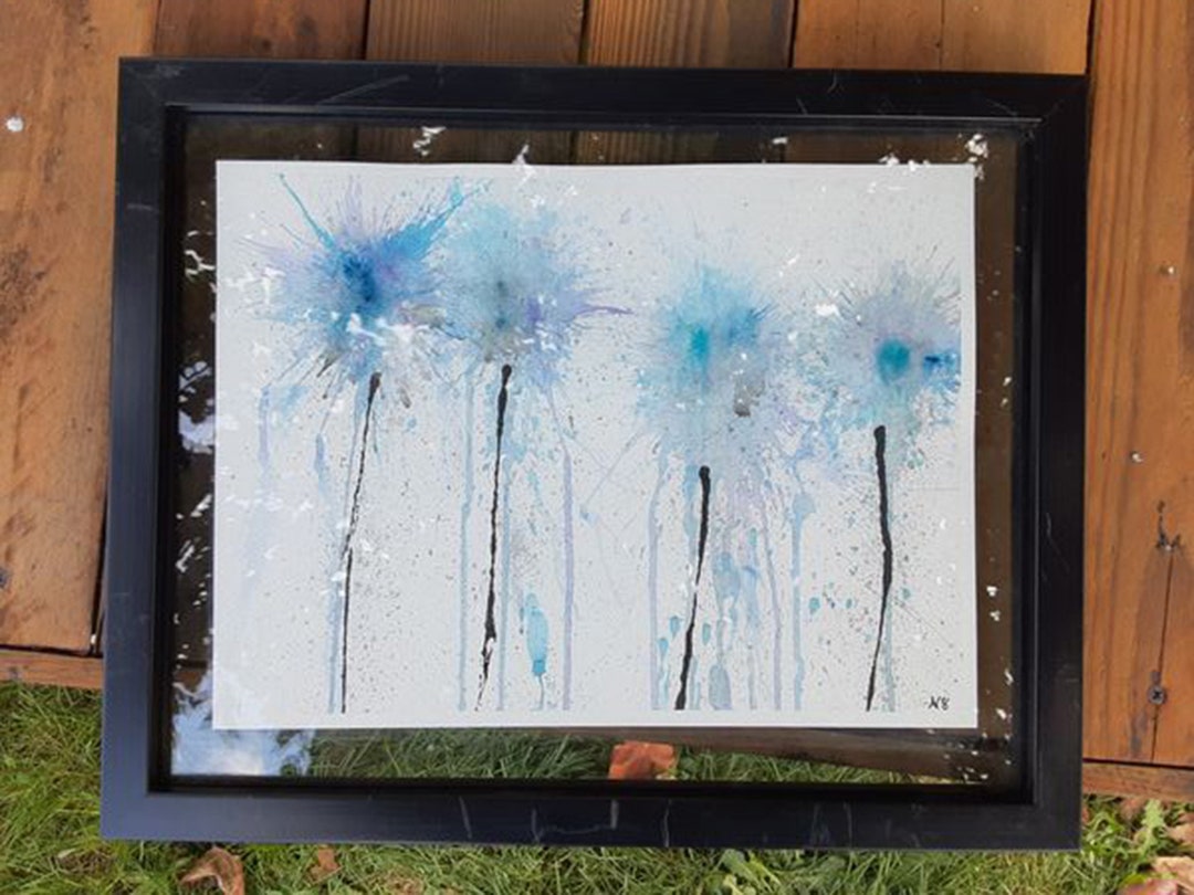 Splatter Abstract Flowers Original Abstract Artwork Watercolor Painting Splatter Flowers - Etsy