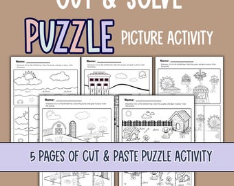 Picture Puzzle Activity: Fine Motor Skills Practice (Printable)