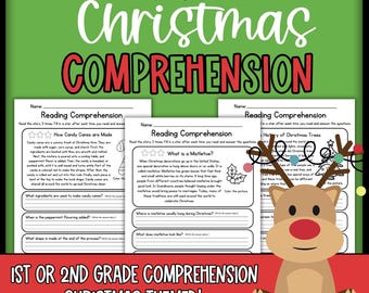 Christmas Reading Comprehension Passages for 1st-2nd Grade (10 Pages)