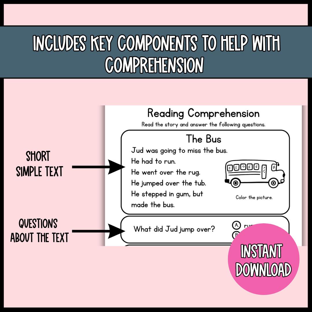Reading Comprehension Text and Questions for Kindergarten - 1st Grade ...