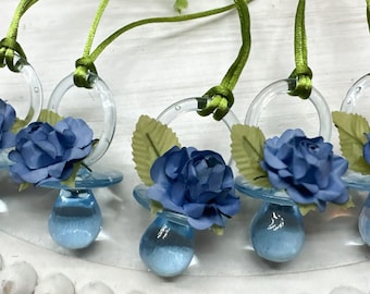Baby Shower Pacifier Necklace with Paper Flower for baby shower games