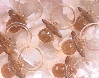 Acrylic Diamond Cut Pacifier Favors: Baby Shower DIY Games (1-Dozen)