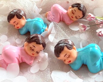 Large Sleeping Babies in Pajamas Baby Shower Favor Decoration (Set of 6) find baby games