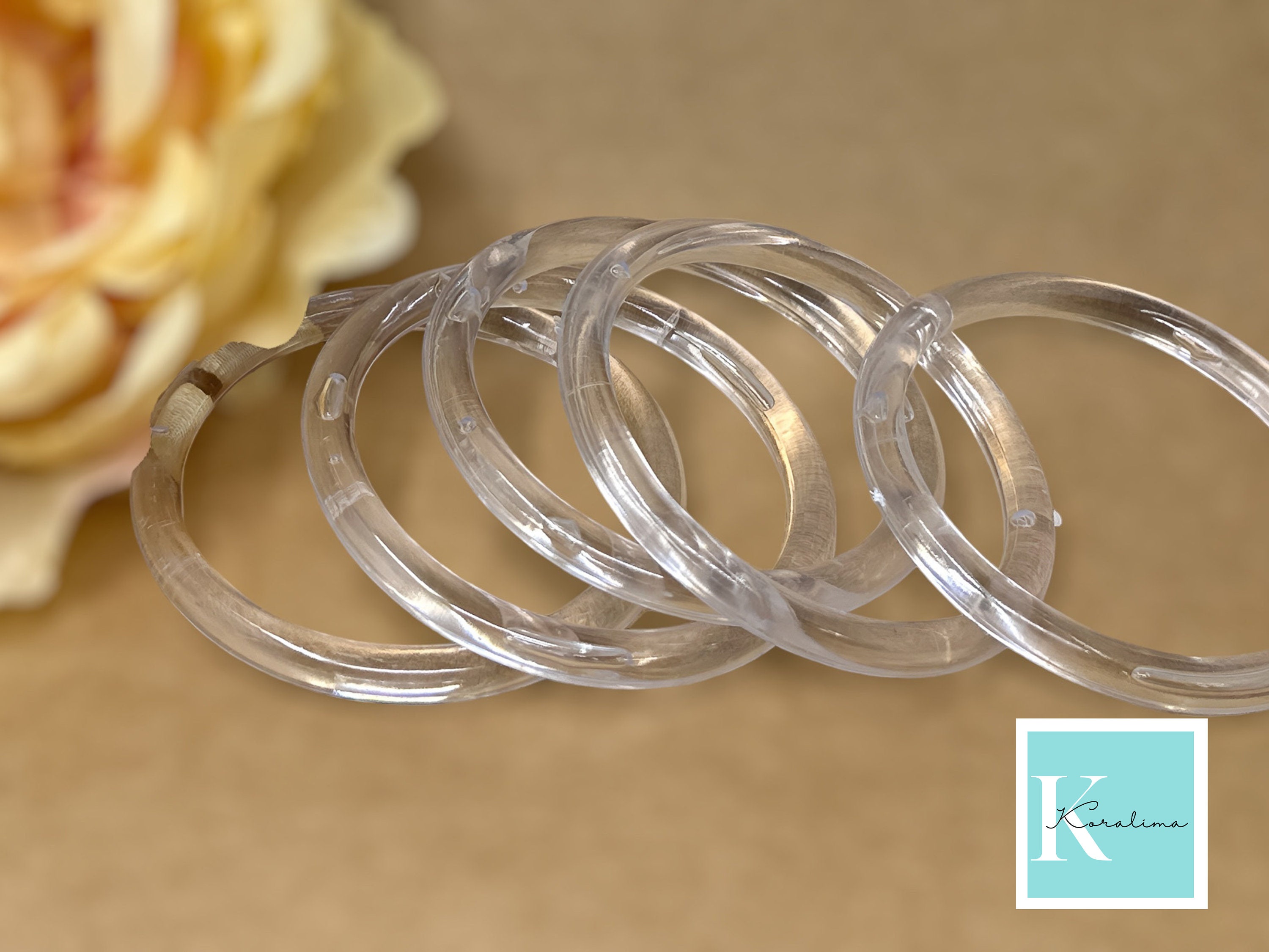 1.5-inch Rings X 6, Pastel Rings, Plastic Rings, Craft Rings 