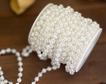 6mm Faux Pearl Beads on String: 12-Yards, Craft Embellishments, imitation faux pearls