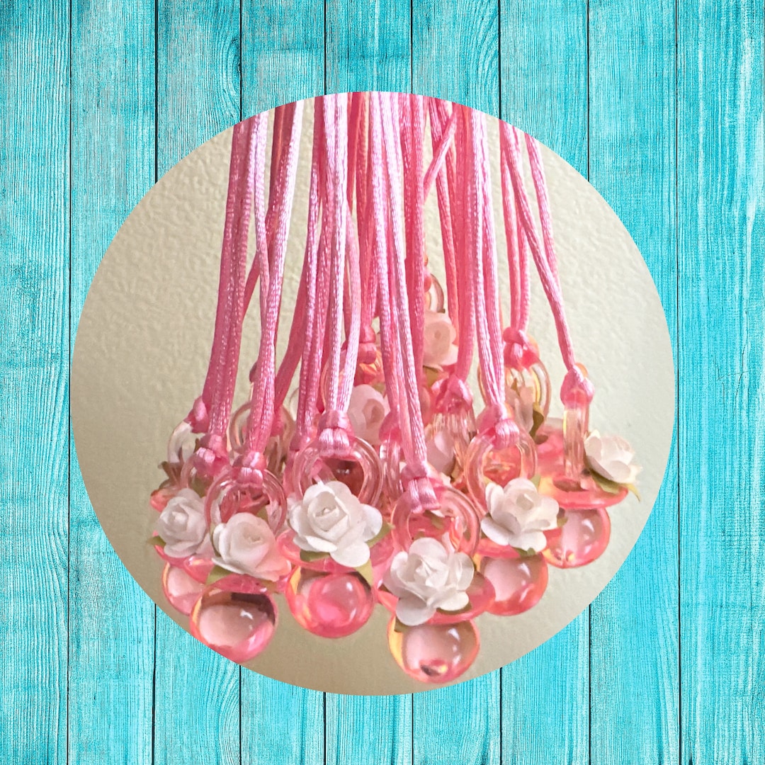 A Set of 24 PACIFIERS Baby Shower Necklaces for Baby Shower or Baby