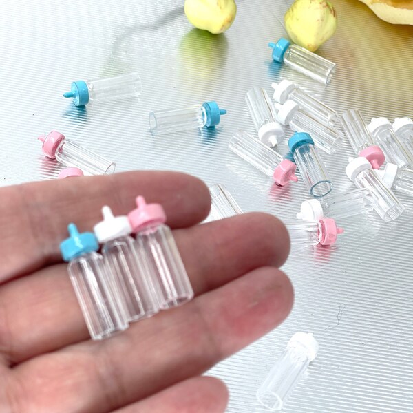 48 Pieces MINI Baby Milk Bottle, dollhouse supplies, 1:16 scale , Baby Shower party decorations  Mini baby milk bottles