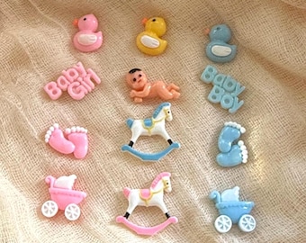 Baby Shower Charms Gender Reveal Table Scatter (Set of 12)