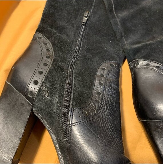 Franco Sarto Black Suede Leather Boots - image 4