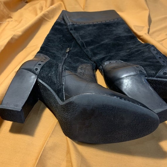 Franco Sarto Black Suede Leather Boots - image 8