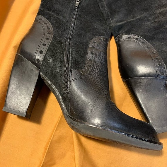 Franco Sarto Black Suede Leather Boots - image 6