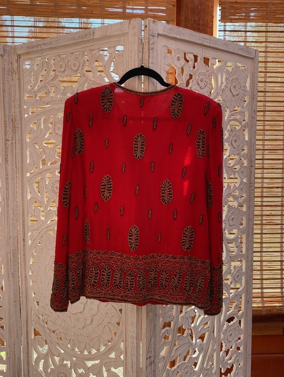 Eclectic vintage patchwork tapestry jacket - seed… - image 6