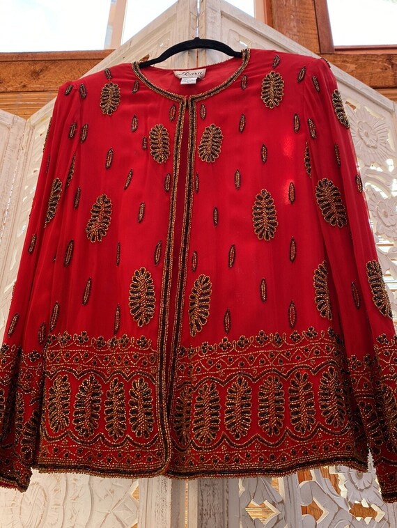 Eclectic vintage patchwork tapestry jacket - seed… - image 8