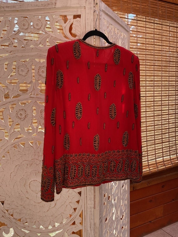 Eclectic vintage patchwork tapestry jacket - seed… - image 5