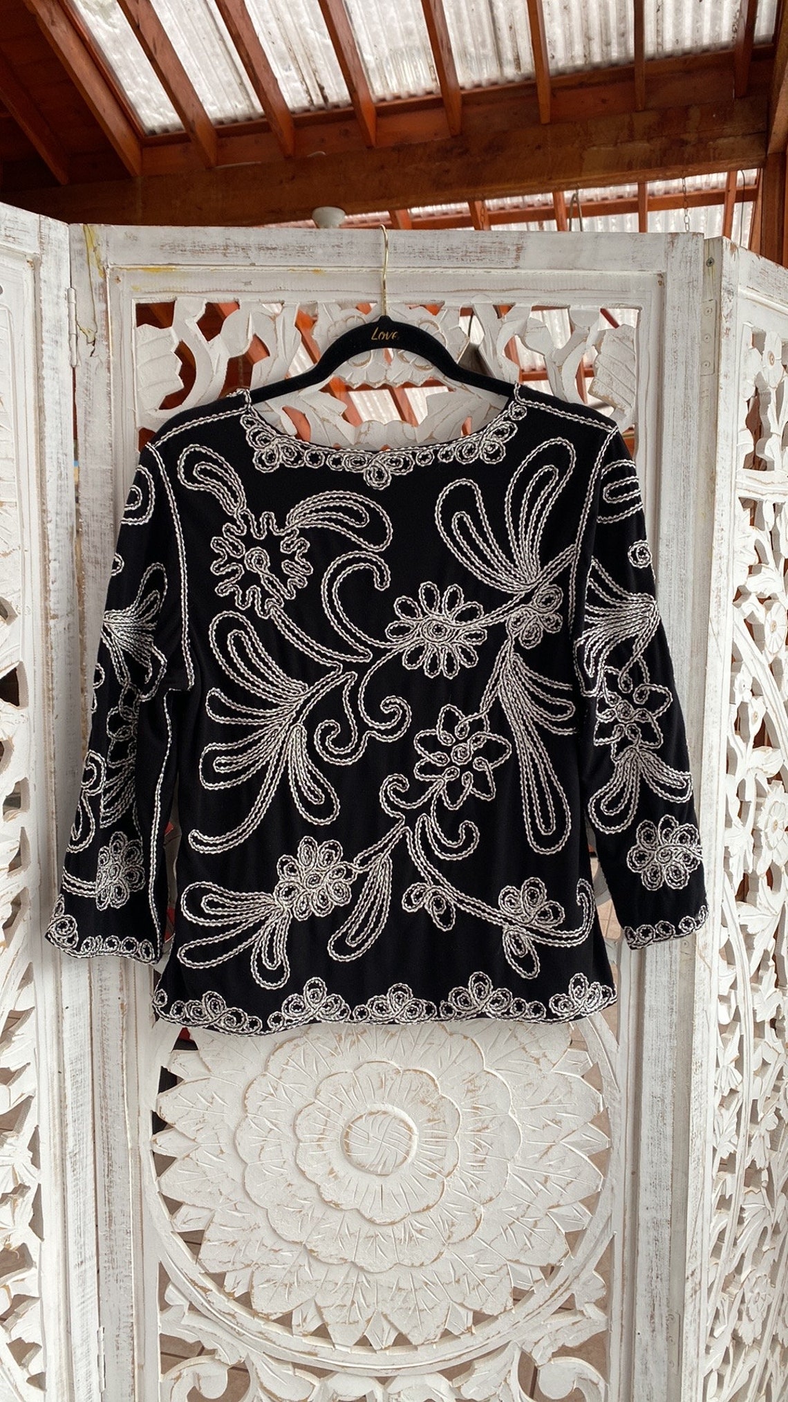 Apricot Embroidered Pearl Lace Blouse For Women Long Sleeve Beaded Autumn Top By Wavlynn main image 1