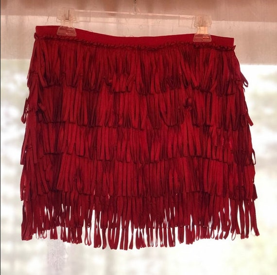 Red flapper style mini skirt - image 2