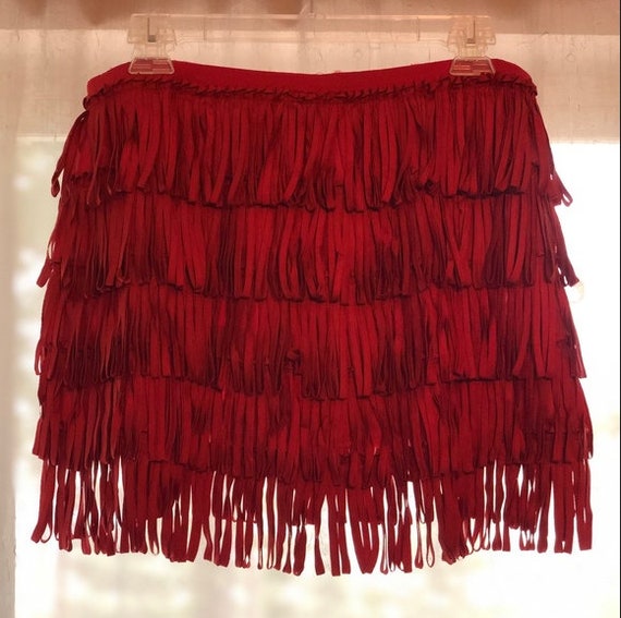 Red flapper style mini skirt - image 1