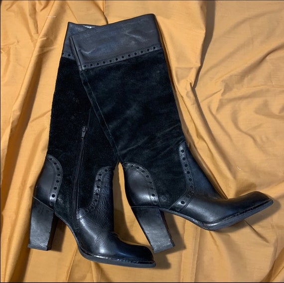 Franco Sarto Black Suede Leather Boots - image 1