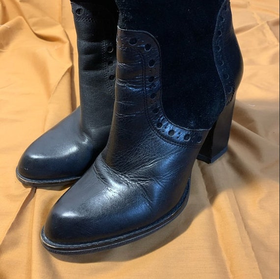 Franco Sarto Black Suede Leather Boots - image 2