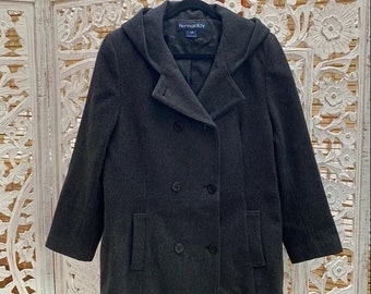 Vintage 1990s 100% Wool Pea Coat Jacket / Wool Jacket / Vintage