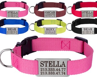 Pet Collar, Dog Collars, Dog Collar Personalized, Puppy Collar, Engraved Dog Collar, Girl Dog Collar, Boy Dog Collar, Custom Dog Collar