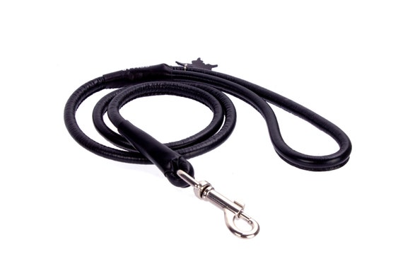 rolled leather leash