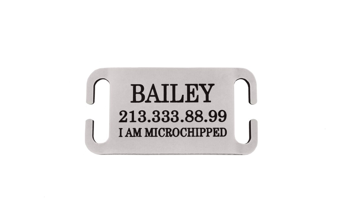 Dog ID Tag Slide on Dog Tag Personalized Pet Tag Dog Collar Etsy