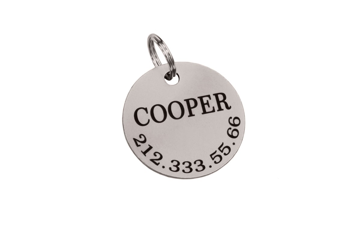 Personalized Dog ID Tag Pet ID Tag Dog Custom Tag Round Dog Etsy